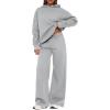 imagePRETTYGARDEN Womens Sweatsuits 2 Piece Set 2026 Casual Winter Long Sleeve Hoodie Loose Wide Leg Sweatpants Fall TracksuitGrey