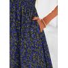 imagePRETTYGARDEN Boho Dresses for Women 2026 Summer Floral Short Sleeve V Neck Smocked Flowy Beach Vacation Maxi DressBlack Blue Floral