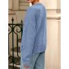 imagePRETTYGARDEN Fall Long Sleeve Cardigans for Women Trendy 2026 Lightweight Button Down Crewneck Loose Knit Sweater ClothesBlue
