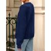 imagePRETTYGARDEN Fall Long Sleeve Cardigans for Women Trendy 2026 Lightweight Button Down Crewneck Loose Knit Sweater ClothesDark Blue