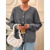 imagePRETTYGARDEN Fall Long Sleeve Cardigans for Women Trendy 2026 Lightweight Button Down Crewneck Loose Knit Sweater ClothesGrey