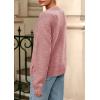 imagePRETTYGARDEN Fall Long Sleeve Cardigans for Women Trendy 2026 Lightweight Button Down Crewneck Loose Knit Sweater ClothesGrey Pink