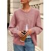 imagePRETTYGARDEN Fall Long Sleeve Cardigans for Women Trendy 2026 Lightweight Button Down Crewneck Loose Knit Sweater ClothesGrey Pink