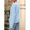 imagePRETTYGARDEN Fall Long Sleeve Cardigans for Women Trendy 2026 Lightweight Button Down Crewneck Loose Knit Sweater ClothesLight Blue