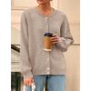 imagePRETTYGARDEN Fall Long Sleeve Cardigans for Women Trendy 2026 Lightweight Button Down Crewneck Loose Knit Sweater ClothesLight Khaki