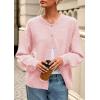imagePRETTYGARDEN Fall Long Sleeve Cardigans for Women Trendy 2026 Lightweight Button Down Crewneck Loose Knit Sweater ClothesPink