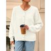 imagePRETTYGARDEN Fall Long Sleeve Cardigans for Women Trendy 2026 Lightweight Button Down Crewneck Loose Knit Sweater ClothesWhite