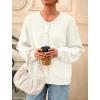 imagePRETTYGARDEN Fall Long Sleeve Cardigans for Women Trendy 2026 Lightweight Button Down Crewneck Loose Knit Sweater ClothesWhite