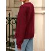 imagePRETTYGARDEN Fall Long Sleeve Cardigans for Women Trendy 2026 Lightweight Button Down Crewneck Loose Knit Sweater ClothesWine Red