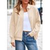 imagePRETTYGARDEN Faux Suede Bomber Jacket Women Fall Fashion 2026 Casual Zip Up Oversized Trendy Winter Clothing Outerwear CoatsBeige