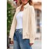 imagePRETTYGARDEN Faux Suede Bomber Jacket Women Fall Fashion 2026 Casual Zip Up Oversized Trendy Winter Clothing Outerwear CoatsBeige