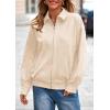 imagePRETTYGARDEN Faux Suede Bomber Jacket Women Fall Fashion 2026 Casual Zip Up Oversized Trendy Winter Clothing Outerwear CoatsBeige