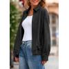 imagePRETTYGARDEN Faux Suede Bomber Jacket Women Fall Fashion 2026 Casual Zip Up Oversized Trendy Winter Clothing Outerwear CoatsBlack