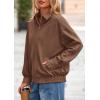imagePRETTYGARDEN Faux Suede Bomber Jacket Women Fall Fashion 2026 Casual Zip Up Oversized Trendy Winter Clothing Outerwear CoatsBrown