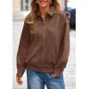 imagePRETTYGARDEN Faux Suede Bomber Jacket Women Fall Fashion 2026 Casual Zip Up Oversized Trendy Winter Clothing Outerwear CoatsBrown