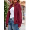imagePRETTYGARDEN Faux Suede Bomber Jacket Women Fall Fashion 2026 Casual Zip Up Oversized Trendy Winter Clothing Outerwear CoatsBurgundy