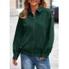 imagePRETTYGARDEN Faux Suede Bomber Jacket Women Fall Fashion 2026 Casual Zip Up Oversized Trendy Winter Clothing Outerwear CoatsDark Green