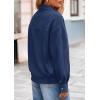 imagePRETTYGARDEN Faux Suede Bomber Jacket Women Fall Fashion 2026 Casual Zip Up Oversized Trendy Winter Clothing Outerwear CoatsNavy Blue