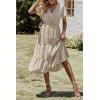 imagePRETTYGARDEN Floral Dress for Women 2026 Summer Casual Short Sleeve Maxi Dresses V Neck Tiered Flowy Boho Beach SundressApricot Leopard