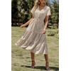imagePRETTYGARDEN Floral Dress for Women 2026 Summer Casual Short Sleeve Maxi Dresses V Neck Tiered Flowy Boho Beach SundressApricot Leopard