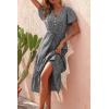 imagePRETTYGARDEN Floral Dress for Women 2026 Summer Casual Short Sleeve Maxi Dresses V Neck Tiered Flowy Boho Beach SundressBlack Floral