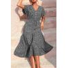 imagePRETTYGARDEN Floral Dress for Women 2026 Summer Casual Short Sleeve Maxi Dresses V Neck Tiered Flowy Boho Beach SundressBlack Floral