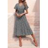 imagePRETTYGARDEN Floral Dress for Women 2026 Summer Casual Short Sleeve Maxi Dresses V Neck Tiered Flowy Boho Beach SundressBlack Floral