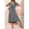imagePRETTYGARDEN Floral Dress for Women 2026 Summer Casual Short Sleeve Maxi Dresses V Neck Tiered Flowy Boho Beach SundressBlack Floral