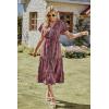 imagePRETTYGARDEN Floral Dress for Women 2026 Summer Casual Short Sleeve Maxi Dresses V Neck Tiered Flowy Boho Beach SundressBlack Red Floral