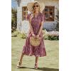 imagePRETTYGARDEN Floral Dress for Women 2026 Summer Casual Short Sleeve Maxi Dresses V Neck Tiered Flowy Boho Beach SundressBlack Red Floral