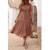 imagePRETTYGARDEN Floral Dress for Women 2026 Summer Casual Short Sleeve Maxi Dresses V Neck Tiered Flowy Boho Beach SundressBrick Red