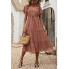 imagePRETTYGARDEN Floral Dress for Women 2026 Summer Casual Short Sleeve Maxi Dresses V Neck Tiered Flowy Boho Beach SundressBrick Red