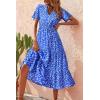 imagePRETTYGARDEN Floral Dress for Women 2026 Summer Casual Short Sleeve Maxi Dresses V Neck Tiered Flowy Boho Beach SundressDark Blue