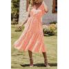 imagePRETTYGARDEN Floral Dress for Women 2026 Summer Casual Short Sleeve Maxi Dresses V Neck Tiered Flowy Boho Beach SundressOrange Yellow