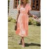 imagePRETTYGARDEN Floral Dress for Women 2026 Summer Casual Short Sleeve Maxi Dresses V Neck Tiered Flowy Boho Beach SundressOrange Yellow