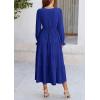 imagePRETTYGARDEN Long Sleeve Dress for Women Fall V Neck Tiered A Line Spring Elegant Modest Flowy Wedding Guest Maxi DressesRoyal Blue