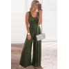 imagePRETTYGARDEN One Piece Jumpsuits 2026 Spring Sleeveless Tank Summer Casual Travel Airport Outfits Wide Leg Pants RompersArmy Green