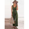 imagePRETTYGARDEN One Piece Jumpsuits 2026 Spring Sleeveless Tank Summer Casual Travel Airport Outfits Wide Leg Pants RompersArmy Green
