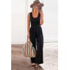 imagePRETTYGARDEN One Piece Jumpsuits 2026 Spring Sleeveless Tank Summer Casual Travel Airport Outfits Wide Leg Pants RompersBlack