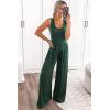 imagePRETTYGARDEN One Piece Jumpsuits 2026 Spring Sleeveless Tank Summer Casual Travel Airport Outfits Wide Leg Pants RompersDark Green