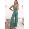 imagePRETTYGARDEN One Piece Jumpsuits 2026 Spring Sleeveless Tank Summer Casual Travel Airport Outfits Wide Leg Pants RompersGrey Green