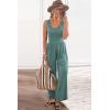 imagePRETTYGARDEN One Piece Jumpsuits 2026 Spring Sleeveless Tank Summer Casual Travel Airport Outfits Wide Leg Pants RompersGrey Green