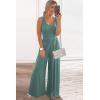 imagePRETTYGARDEN One Piece Jumpsuits 2026 Spring Sleeveless Tank Summer Casual Travel Airport Outfits Wide Leg Pants RompersGrey Green