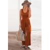 imagePRETTYGARDEN One Piece Jumpsuits 2026 Spring Sleeveless Tank Summer Casual Travel Airport Outfits Wide Leg Pants RompersOrange Red