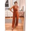 imagePRETTYGARDEN One Piece Jumpsuits 2026 Spring Sleeveless Tank Summer Casual Travel Airport Outfits Wide Leg Pants RompersOrange Red
