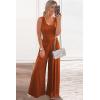 imagePRETTYGARDEN One Piece Jumpsuits 2026 Spring Sleeveless Tank Summer Casual Travel Airport Outfits Wide Leg Pants RompersOrange Red