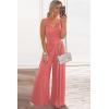 imagePRETTYGARDEN One Piece Jumpsuits 2026 Spring Sleeveless Tank Summer Casual Travel Airport Outfits Wide Leg Pants RompersPink
