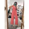 imagePRETTYGARDEN One Piece Jumpsuits 2026 Spring Sleeveless Tank Summer Casual Travel Airport Outfits Wide Leg Pants RompersPink