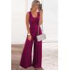 imagePRETTYGARDEN One Piece Jumpsuits 2026 Spring Sleeveless Tank Summer Casual Travel Airport Outfits Wide Leg Pants RompersPurple Red