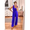 imagePRETTYGARDEN One Piece Jumpsuits 2026 Spring Sleeveless Tank Summer Casual Travel Airport Outfits Wide Leg Pants RompersRoyal Blue